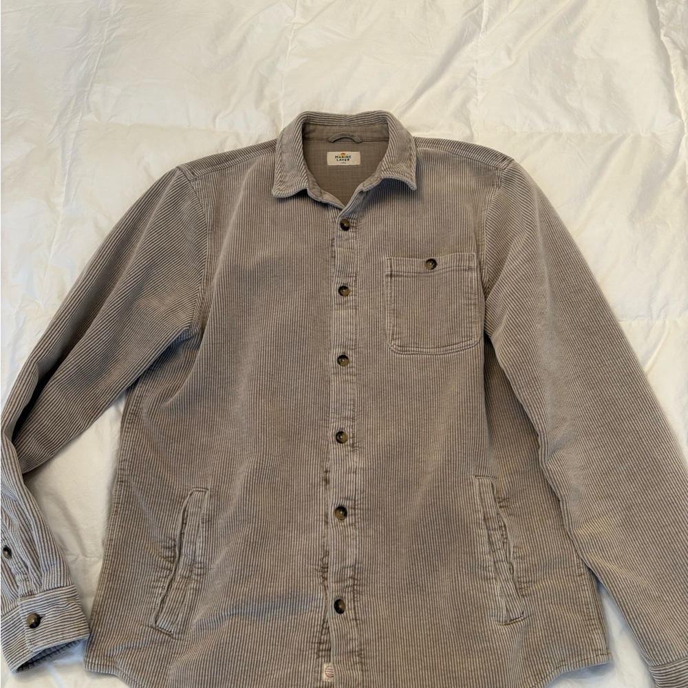 Marine Layer Men's L Tan Corduroy Shirt Jacket